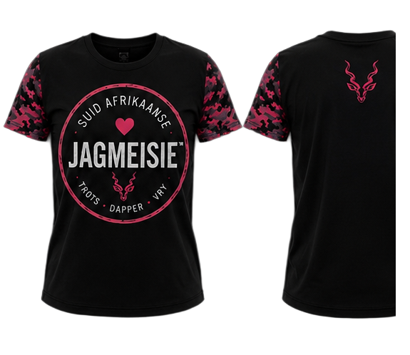 #JAGMEISIE apparel range — jackets, shirts, caps, beanies and scarves in black and pink
